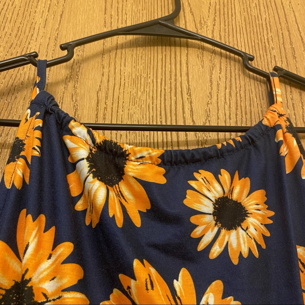 SHEIN Sunflower Cami Romper, Sz XL